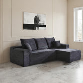 Cosmo L-Shape Sofa – 3 Seater with Teddy Fabric