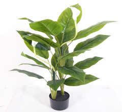 Strelize Artificial Plant 120cm – 22 Leaves, 3 White Flowers