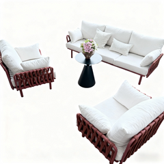 Bella White (3+2+1) Rattan Outdoor Lounge Set with Coffee Table