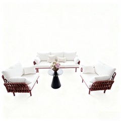Bella White (3+2+1) Rattan Outdoor Lounge Set with Coffee Table