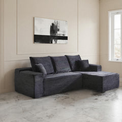 Cosmo L-Shape Sofa – 3 Seater with Teddy Fabric