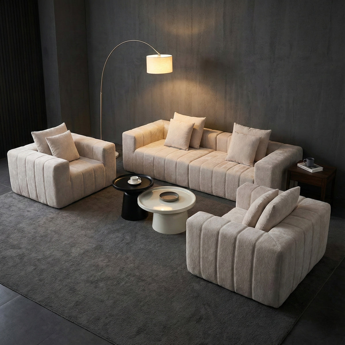 Piano Keys Sofa – Modern Channel Tufted Lounge