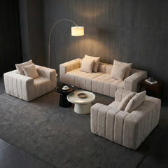 Piano Keys Sofa – Modern Channel Tufted Lounge