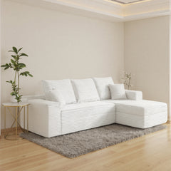 Cosmo L-Shape Sofa – 3 Seater with Teddy Fabric