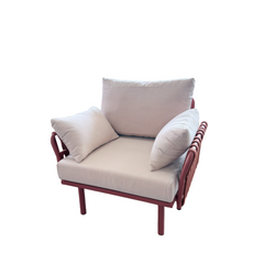 Bella Pink (3+1+1) Rattan Outdoor Lounge Set with Coffee Table