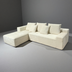 Cosmo L-Shape Sofa – 3 Seater with Teddy Fabric