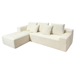 Cosmo L-Shape Sofa – 3 Seater with Teddy Fabric