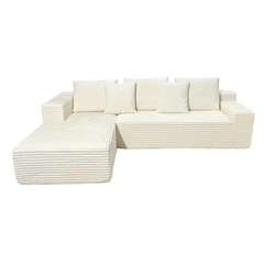 Cosmo L-Shape Sofa – 3 Seater with Teddy Fabric