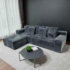 Cosmo L-Shape Sofa – 3 Seater with Teddy Fabric