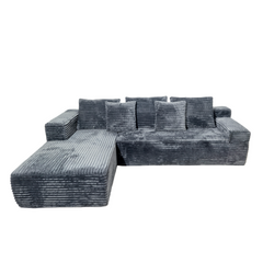 Cosmo L-Shape Sofa – 3 Seater with Teddy Fabric