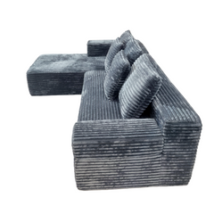 Cosmo L-Shape Sofa – 3 Seater with Teddy Fabric