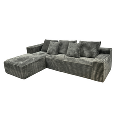 Cosmo L-Shape Sofa – 3 Seater with Teddy Fabric