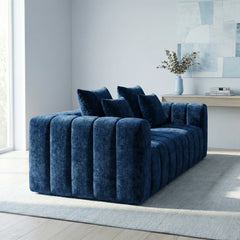 Piano Keys Sofa – Modern Channel Tufted Lounge
